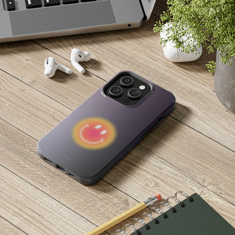 Smiley Face Tough Case for iPhone with Wireless Charging