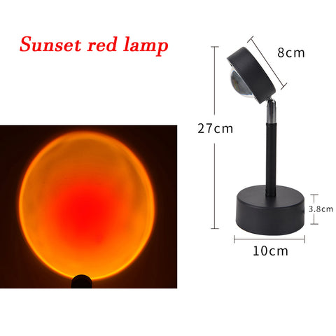 Sunset Projection Lamp Rainbow Atmosphere Night Light Sunset Light For Bedroom Room Christmas Decoration Background Table Lamp