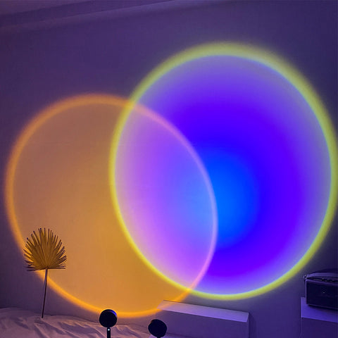 Sunset Projection Lamp Rainbow Atmosphere Night Light Sunset Light For Bedroom Room Christmas Decoration Background Table Lamp