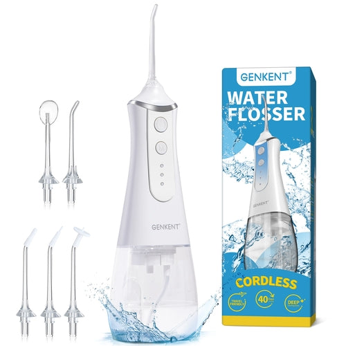 Water Flosser for Teeth, Cordless Dental Flosser 3 Modes 5 Tips