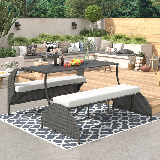 Outdoor Loveseat and Convertible to four seats and a table,Suitable