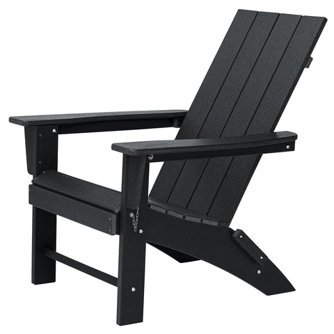 HDPE Folding 2 Adirondack Bench Lounge Chairs with Footrest &Table Outdoor Patio