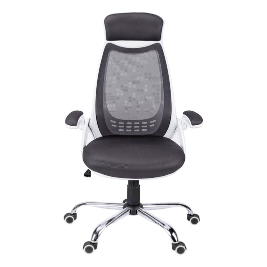 23.75inches x 28inches x 93.75inches White Grey Foam  Office Chair