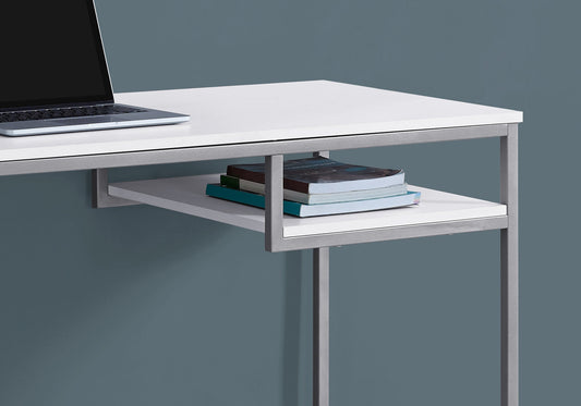 30inches White MDF and White Metal Computer Desk