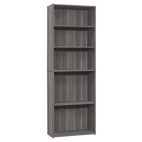 11.75inches x 24.75inches x 71.25inches Grey 5 Shelves  Bookcase