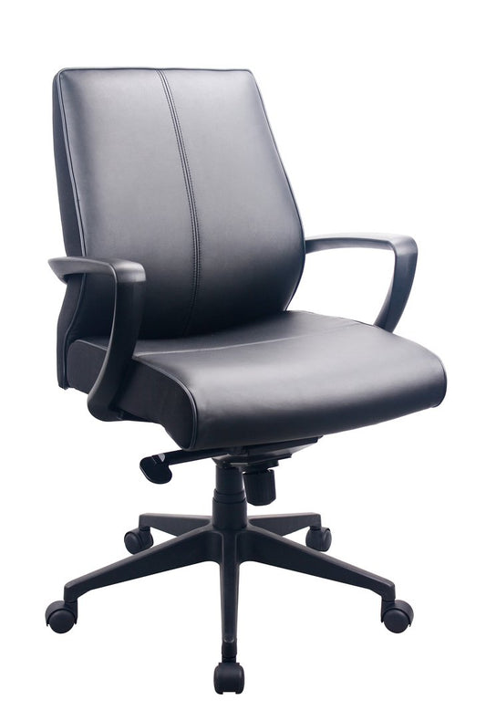 25.25inches x 28.5inches x 43.25inches Black Leather Chair