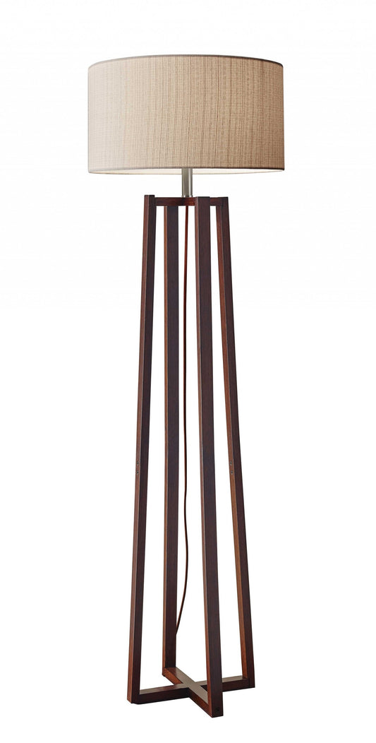 Modern Walnut Birch Wood Floor Lamp