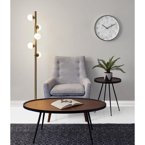 Swirled Sphere Brass Metal LED Floor Lamp