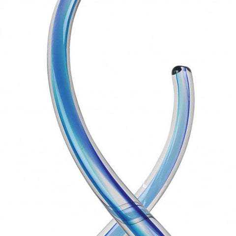 14 Contemporary Blue Art Glass Centerpiece