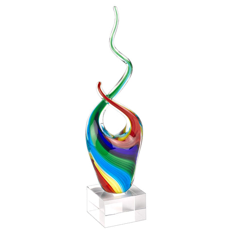 11 MultiColor Art Glass Abstract Centerpiece on Crystal Base