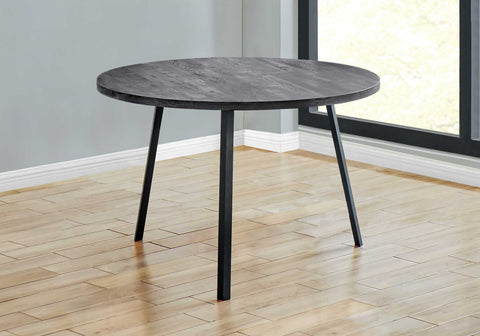 48inches Round Dining Room Table with Black Reclaimed Wood and Black