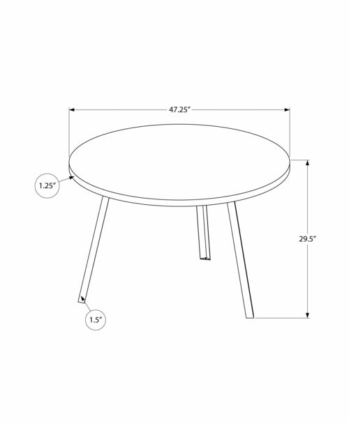 48inches Round Dining Room Table with Black Reclaimed Wood and Black