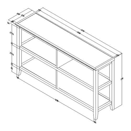 30inches Bookcase with 2 Shelves in Washed Grey