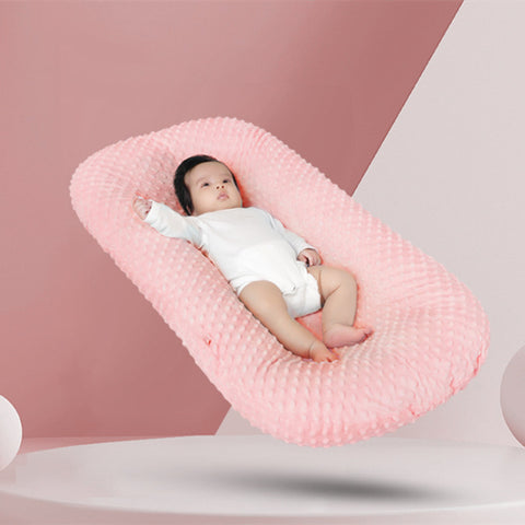 Portable Crib Bassinet Mattress Soft Co-Sleeping Baby Lounger Solid Color Baby Nest for Newborn Essential Shower Gift