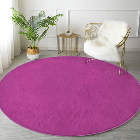 Enhance Your Décor with a Purple Washable Circle Rug by Homeezone