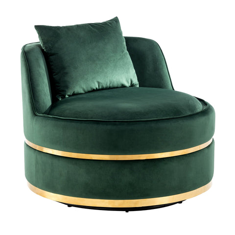 360 Degree Swivel Accent Chair Velvet Modern Upholstered Barrel Chair