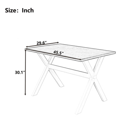 Farmhouse Rustic Wood Kitchen Dining Table with X-shape Legs, Gray