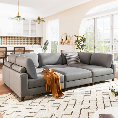 163''Modular Sectional Sofa,with Ottoman L Shaped Corner Sectional for