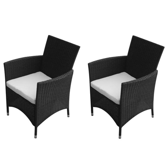 Garden Chairs 2 pcs with Cushions Poly Rattan Gray