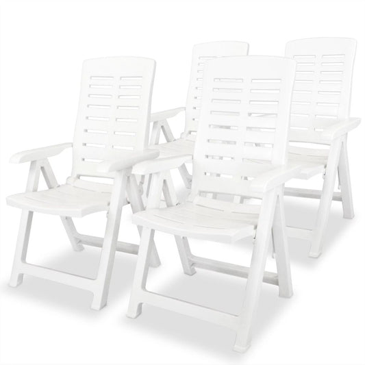 Reclining Garden Chairs 2 pcs Plastic White