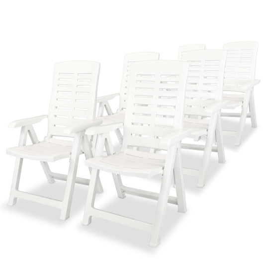 Reclining Garden Chairs 2 pcs Plastic White