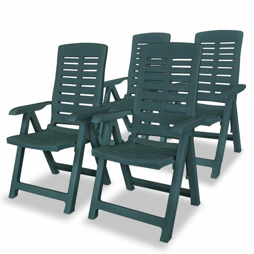 Reclining Garden Chairs 2 pcs Plastic White