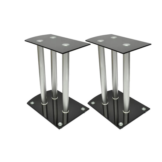 Aluminum Speaker Stands 2 pcs Transparent Safety Glass