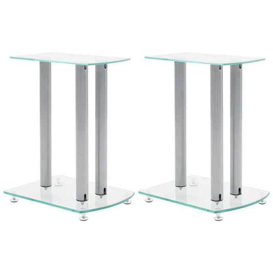 Aluminum Speaker Stands 2 pcs Transparent Safety Glass