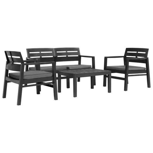 4 Piece Outdoor Lounge Set Plastic White