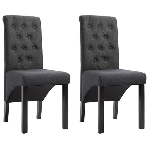 Dining Chairs 4 pcs Dark Gray Fabric