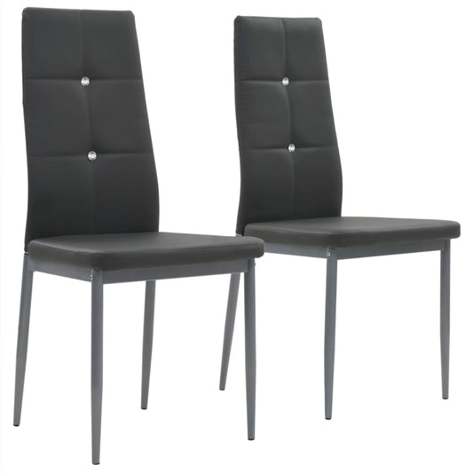 Dining Chairs 6 pcs Gray Faux Leather