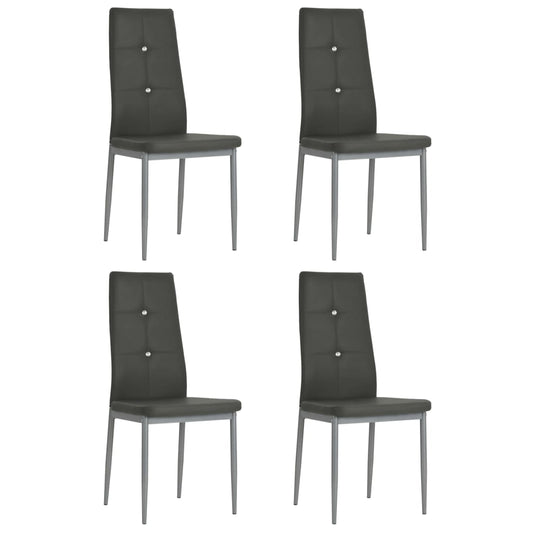 Dining Chairs 6 pcs Gray Faux Leather