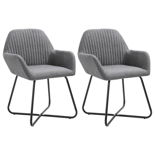 Dining Chairs 4 pcs Light Gray Fabric