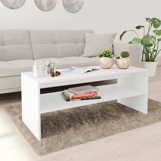 Coffee Table White 39.4"x15.7"x15.7" Chipboard