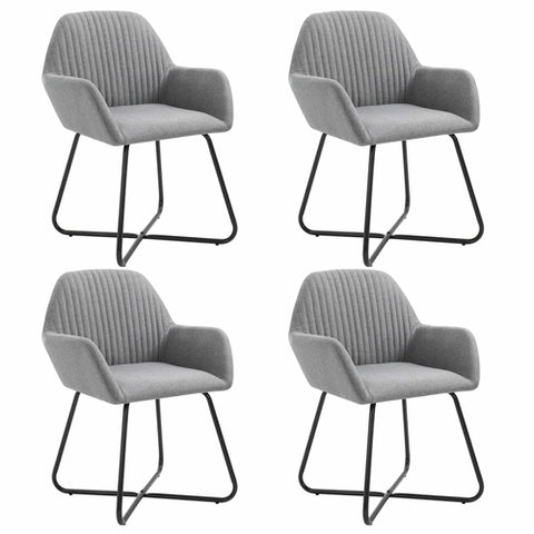 Dining Chairs 4 pcs Light Gray Fabric