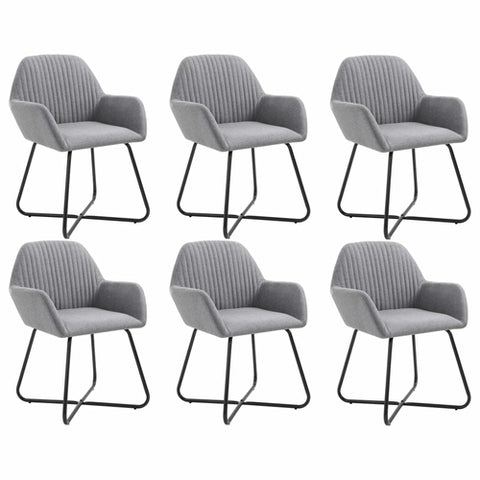 Dining Chairs 4 pcs Light Gray Fabric