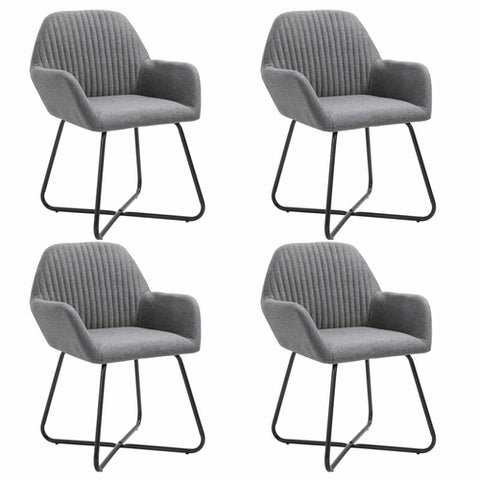 Dining Chairs 4 pcs Light Gray Fabric