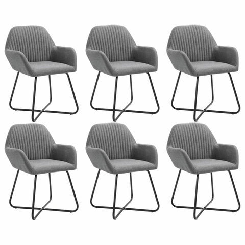 Dining Chairs 4 pcs Light Gray Fabric