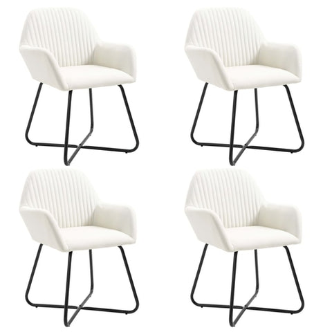 Dining Chairs 4 pcs Light Gray Fabric