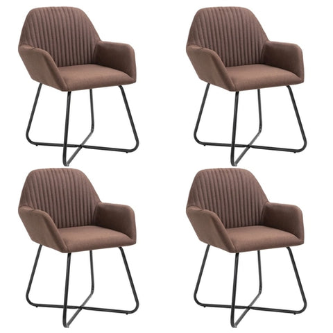 Dining Chairs 4 pcs Light Gray Fabric