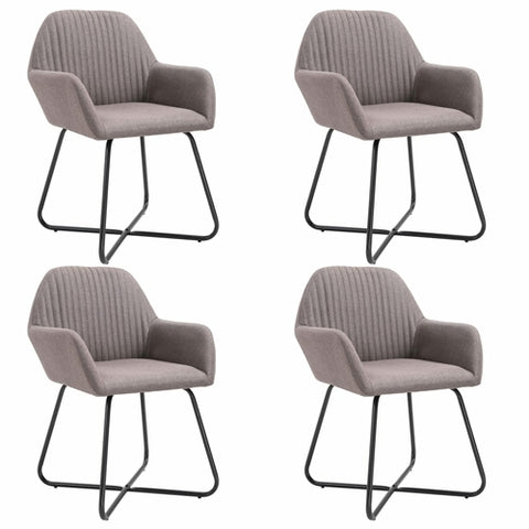 Dining Chairs 4 pcs Light Gray Fabric