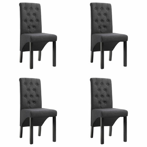 Dining Chairs 4 pcs Dark Gray Fabric