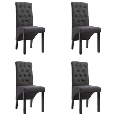 Dining Chairs 4 pcs Dark Gray Fabric