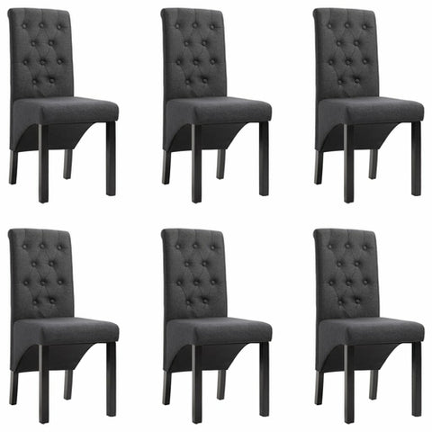 Dining Chairs 4 pcs Dark Gray Fabric