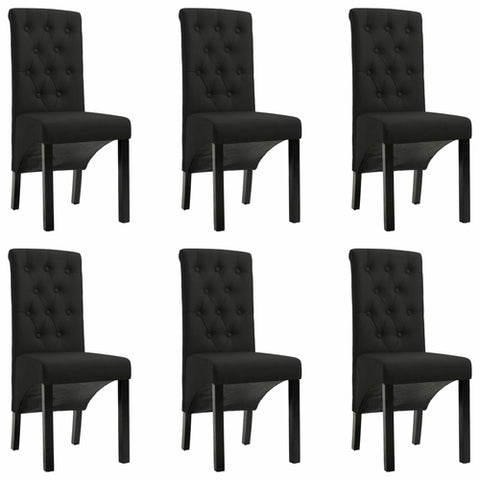 Dining Chairs 4 pcs Dark Gray Fabric