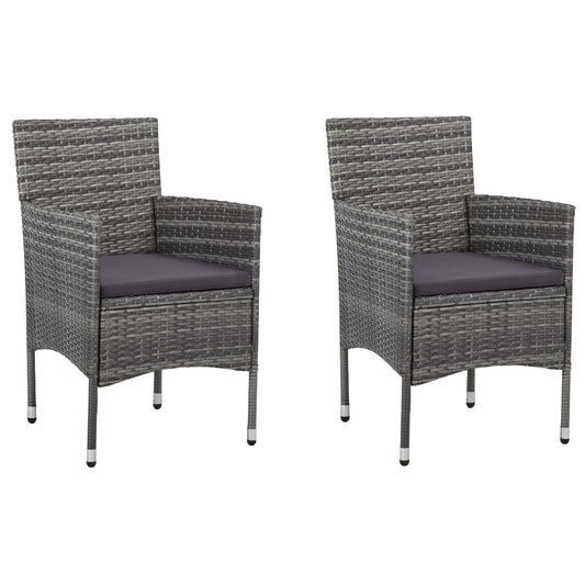 Garden Dining Chairs 2pcs Poly Rattan Black