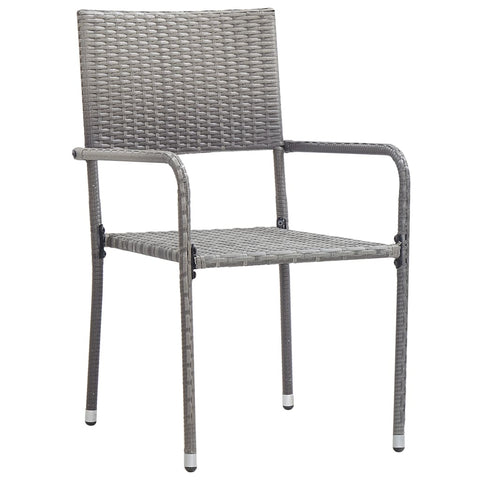 Outdoor Dining Chairs 2 pcs Poly Rattan Gray