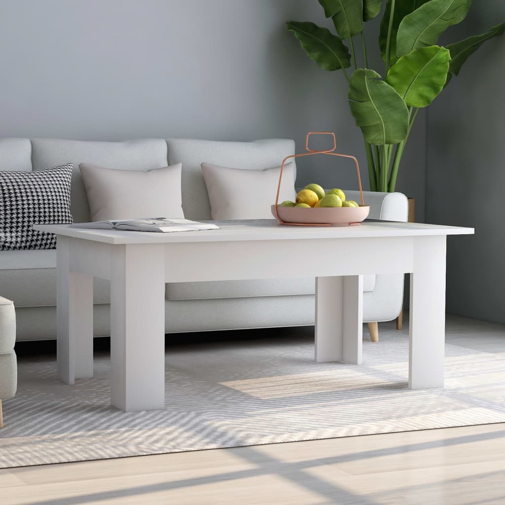 Coffee Table White 39.4"x23.6"x16.5" Chipboard