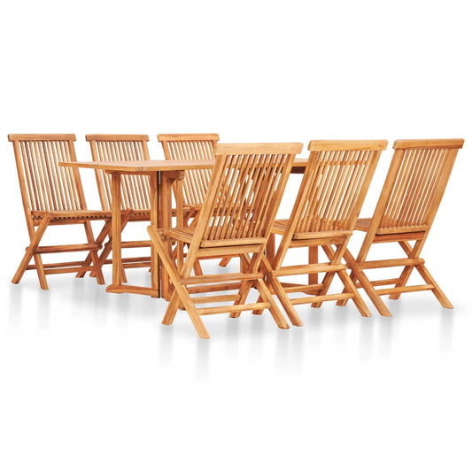 5 Piece Folding Outdoor Dining Set Solid Teak Wood