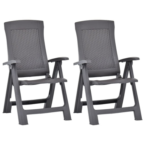 Garden Reclining Chairs 2 pcs Plastic White